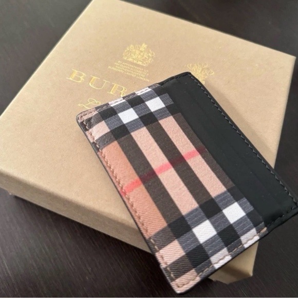 Burberry Checkered Black and Brown Card Holder - Picture 3 of 4